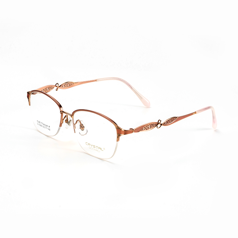 CRYSTAL High-End Two-Tone Ladies Pure Titanium Glasses Frames