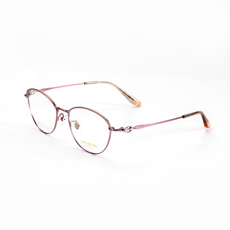 CRYSTAL Exquisite Cat Eye Ultra-Light Pure Titanium Glasses Frames