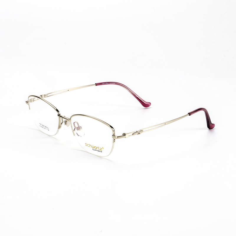SCHWARTZ Minimalist Two-Tone Half Frame Glasses Frames