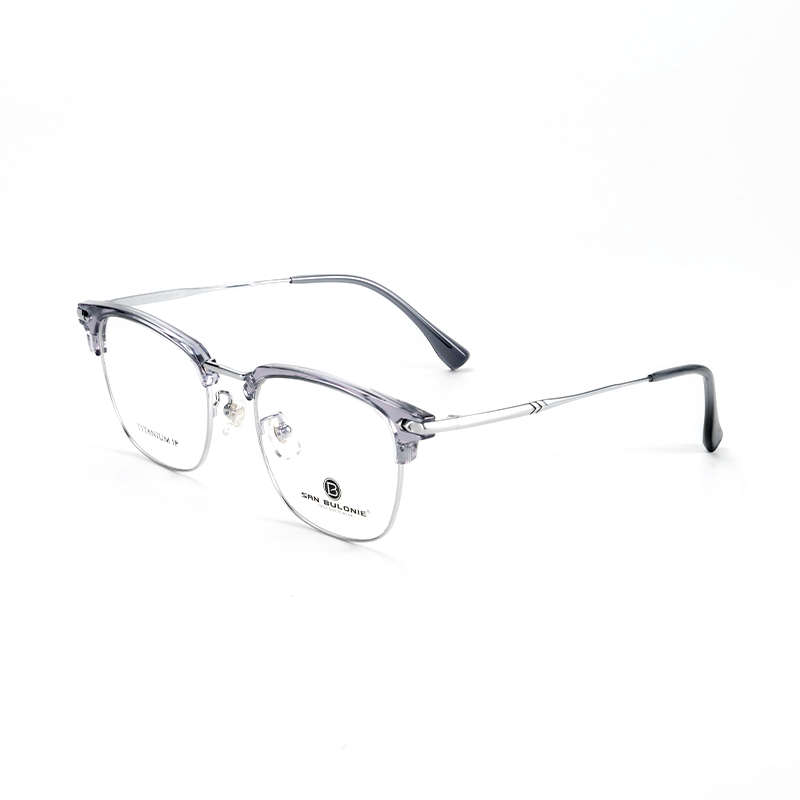 SAN BULONIE Square Eyebrow Frame Ultralight Titanium Temples